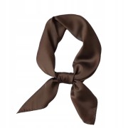 Apaszka chusta na szyję włosy brązowa satynowa