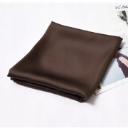 Apaszka chusta na szyję włosy brązowa satynowa