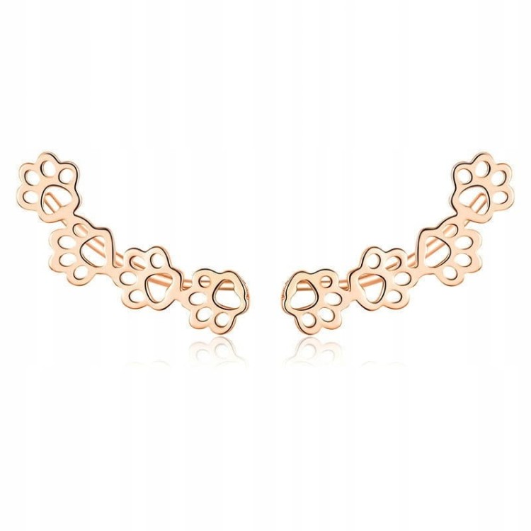 Kolczyki srebrne S925 łapki nausznice złote