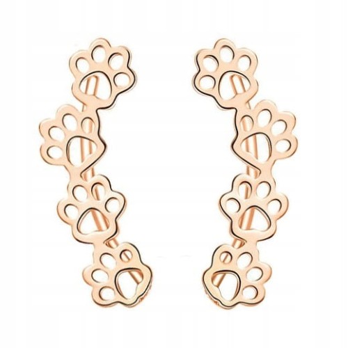 Kolczyki srebrne S925 łapki nausznice złote