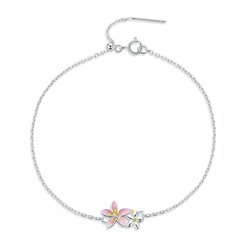 Fraise bransoletka srebrna S925 z kwiatami