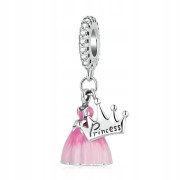 Fraise Charms srebro S925 Princess sukienka różowa