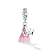 Fraise Charms srebro S925 Princess sukienka różowa