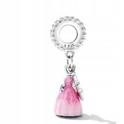 Fraise Charms srebro S925 Princess sukienka różowa