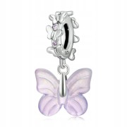 Fraise Charms srebro S925 motylek fioletowy