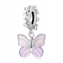Fraise Charms srebro S925 motylek fioletowy