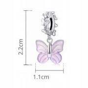 Fraise Charms srebro S925 motylek fioletowy