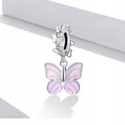 Fraise Charms srebro S925 motylek fioletowy