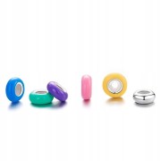 Fraise Charms srebro S925 okrągły niebieski Happy