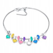 Fraise Charms srebro S925 okrągły niebieski Happy