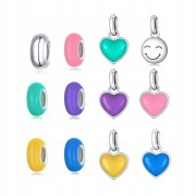 Fraise Charms srebro S925 okrągły żółty Happy