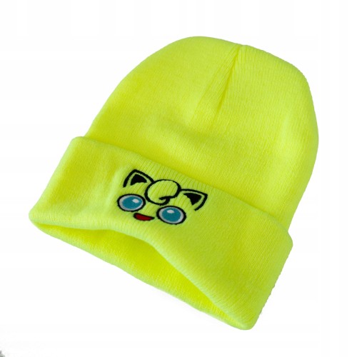 Czapka zimowa zielona neon kotek Beanie
