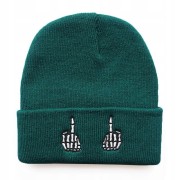 Czapka zimowa zielona FUCK unisex
