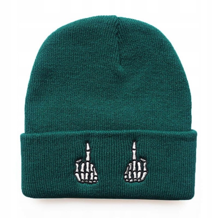 Czapka zimowa zielona FUCK unisex