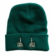 Czapka zimowa zielona FUCK unisex