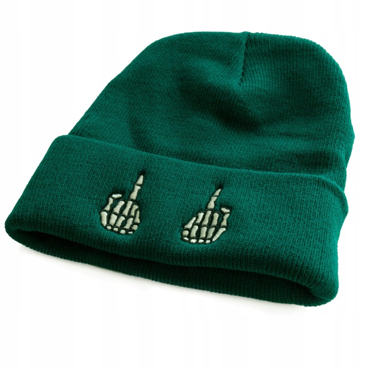 Czapka zimowa zielona FUCK unisex