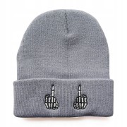 Czapka zimowa szara FUCK unisex