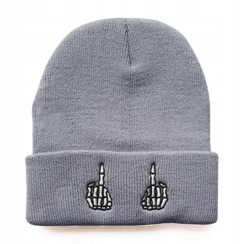 Czapka zimowa szara FUCK unisex