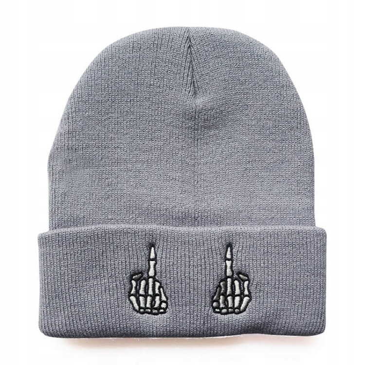 Czapka zimowa szara FUCK unisex