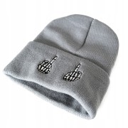 Czapka zimowa szara FUCK unisex