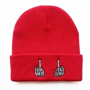 Czapka zimowa czerwona FUCK unisex