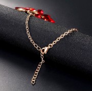 Zestaw czerwonym z cyrkoniami naszyjnik i kolczyki