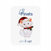 Pinets biały Kotek broszka ozdoba na Święta