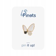 PINETS Broszka pozłacana 14K motyl masa perłowa