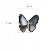 PINETS Broszka pozłacana 14K motyl masa perłowa