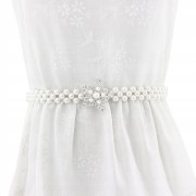 Pasek ozdobny do sukienki gwiazdka białe perełki