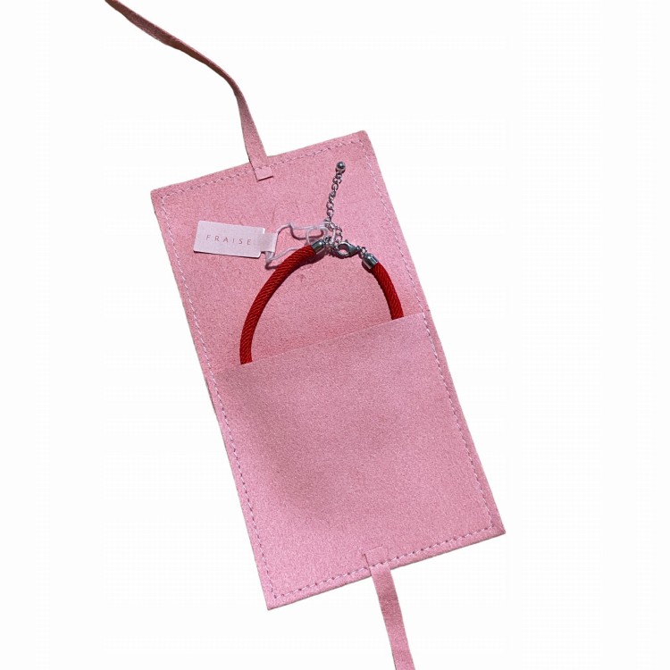 Fraise bransoletka sznurkowa czerwona S925 charms