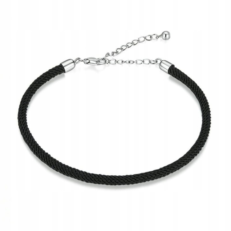 Fraise bransoletka sznurkowa ze srebrem 925 charms