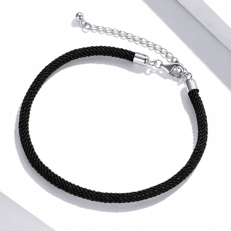 Fraise bransoletka sznurkowa ze srebrem 925 charms