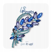 PINETS srebrny kłos pszenicy cyrkonie broszka