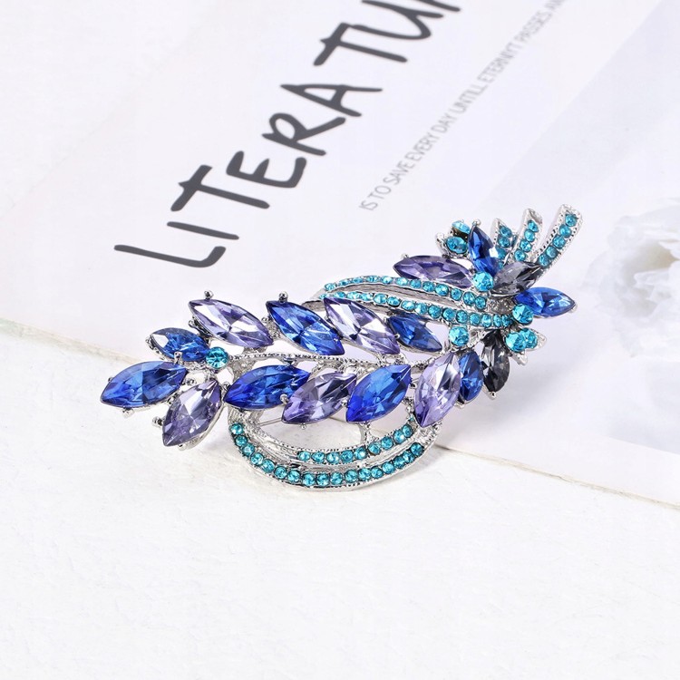 PINETS srebrny kłos pszenicy cyrkonie broszka