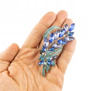 PINETS srebrny kłos pszenicy cyrkonie broszka