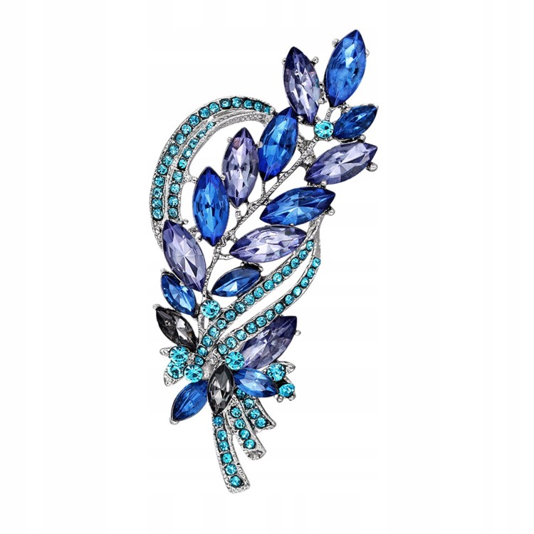 PINETS srebrny kłos pszenicy cyrkonie broszka