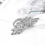 PINETS srebrny kłos pszenicy cyrkonie broszka