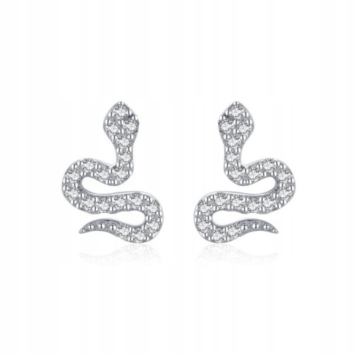 Fraise kolczyki wąż żmija srebro 925 z cyrkoniami