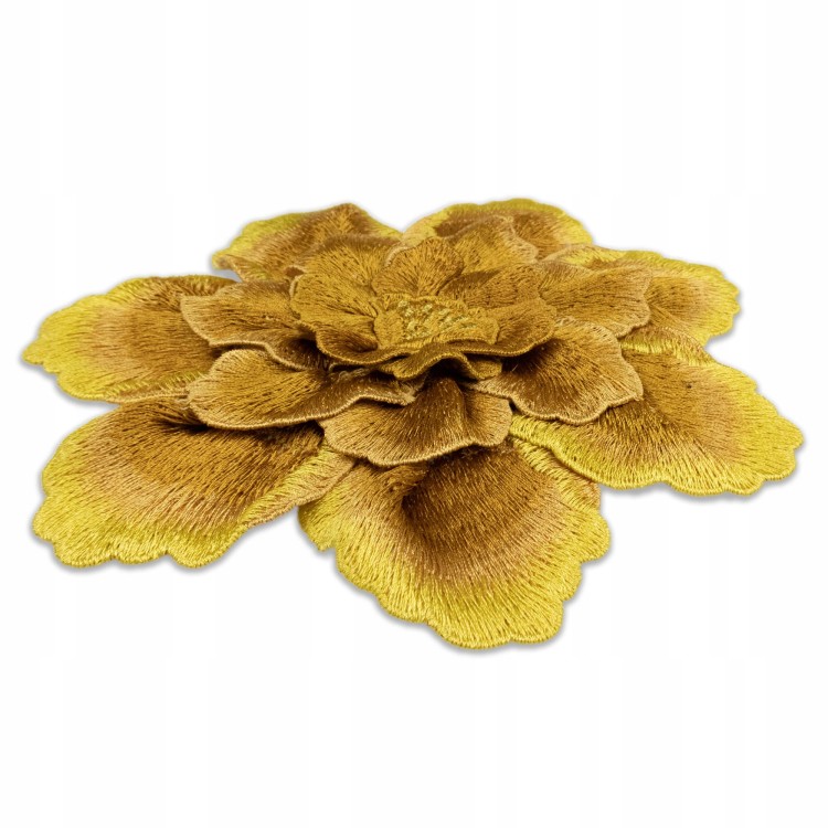 NASZYWKA haftowana żółty kwiat piwonia DUŻA