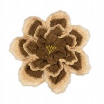 NASZYWKA haftowana brązowy kwiat piwonia DUŻA