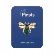 PINETS Broszka Mucha zielona owad pozłacana 14K