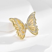 PINETS Przypinka Motyl pozłacana 14K złoto cyrkoni
