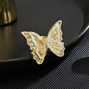 PINETS Przypinka Motyl pozłacana 14K złoto cyrkoni