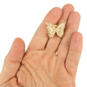 PINETS Przypinka Motyl pozłacana 14K złoto cyrkoni