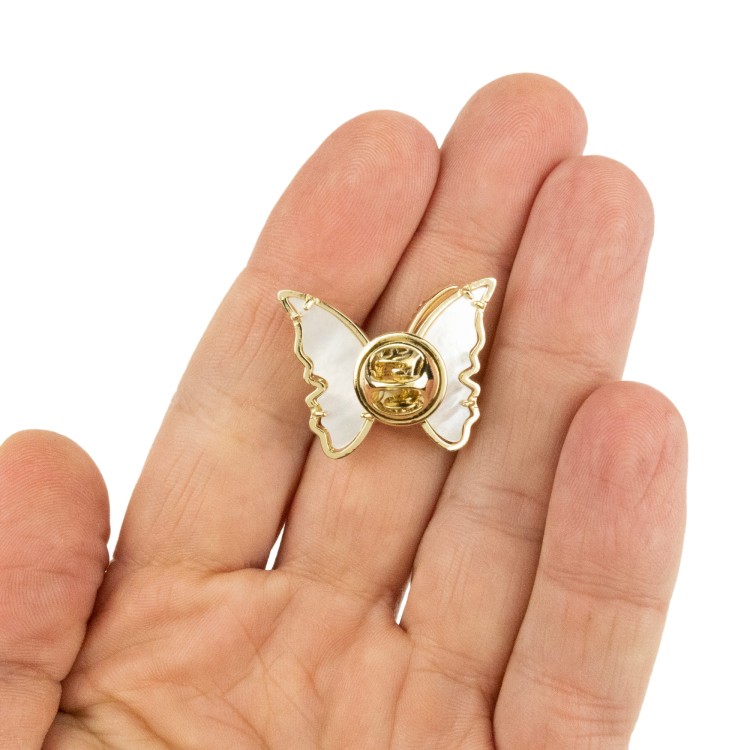 PINETS Przypinka Motyl pozłacana 14K złoto cyrkoni