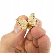PINETS Przypinka Motyl pozłacana 14K złoto cyrkoni