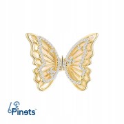 PINETS Przypinka Motyl pozłacana 14K złoto cyrkoni