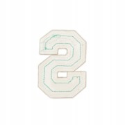 NASZYWKA LITERA S duża Font cyjan aplikacja brokat