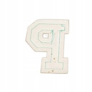 NASZYWKA Font cyjan duża LITERA P brokat błękitna